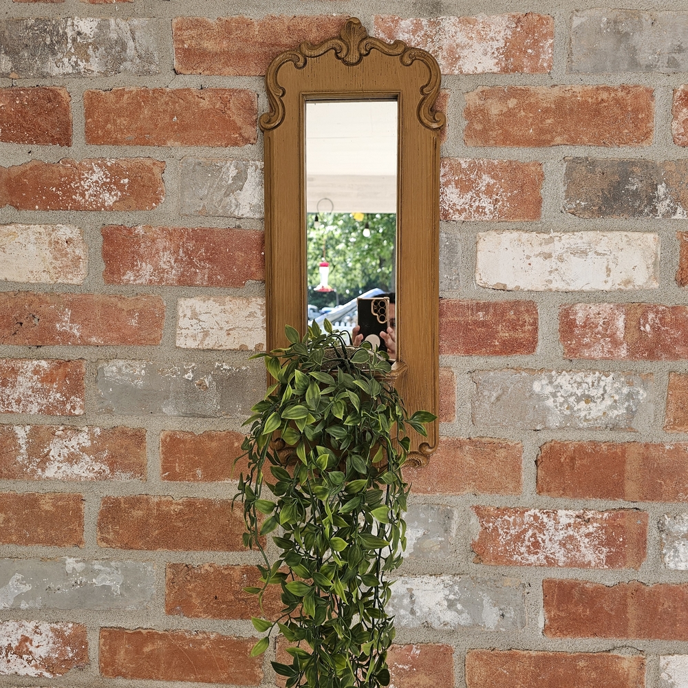 Homco Gold-Tone Ornate Narrow Wall Mirror